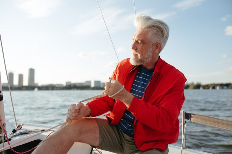 a person on a boat